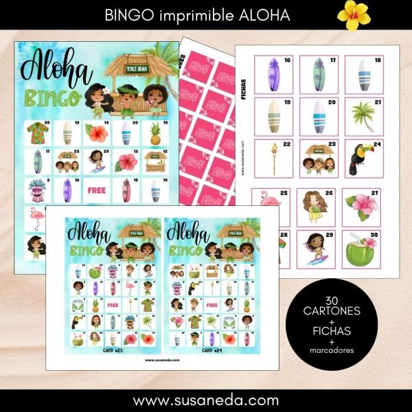 ALOHA BINGO MINIATURAS SPANISH | Susaneda Shop