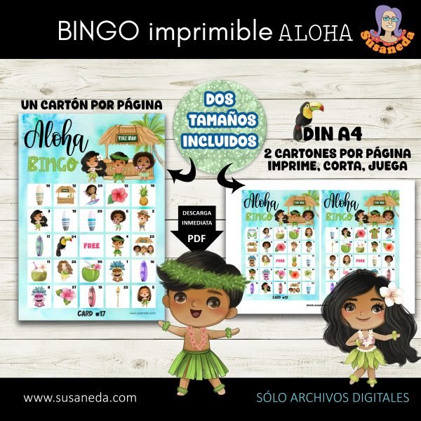 BINGO ALOHA miniaturas A4 1 scaled | Susaneda Shop