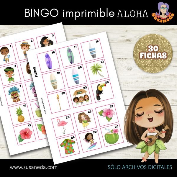 BINGO ALOHA miniaturas A4 3 scaled | Susaneda Shop