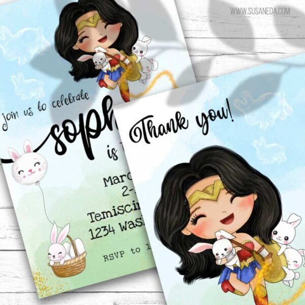 Invitacion Wonderwoman by Susaneda 2 | Susaneda Shop