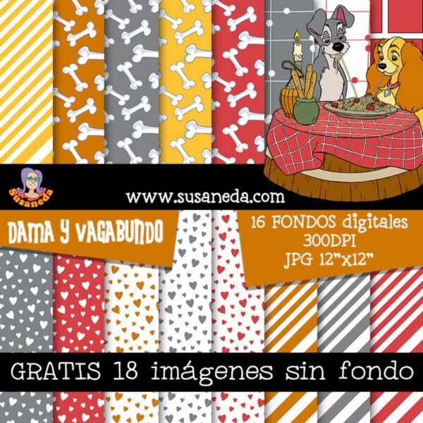 La Dama y el vagabundo fondos y clipart by Susaneda | Susaneda Shop