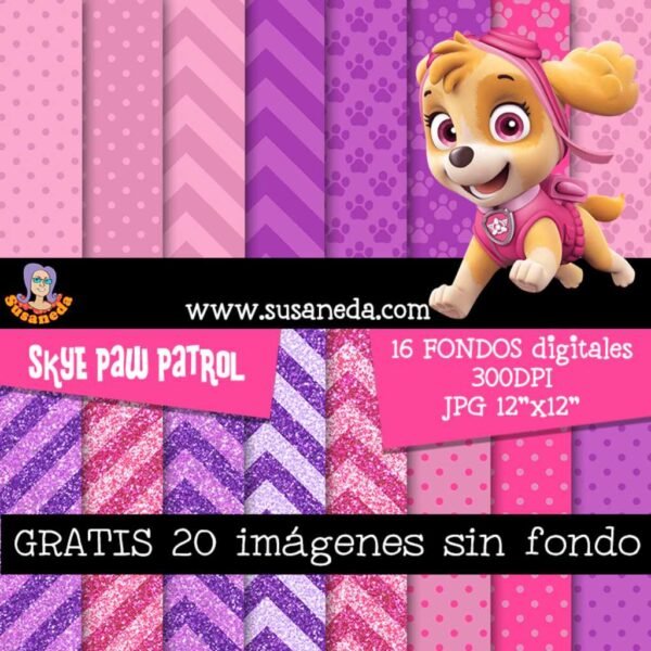 Skye Paw Patrol fondos y clipart by Susaneda | Susaneda Shop