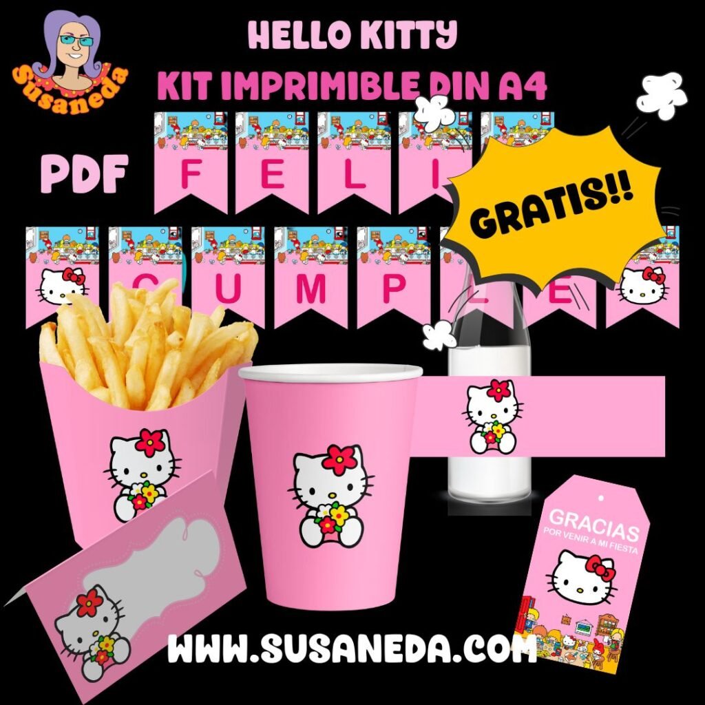 Hello kitty kit cumpleaños gratis by Susaneda