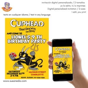 Invitación Cuphead Devil