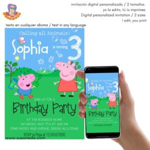 Invitación Peppa Pig