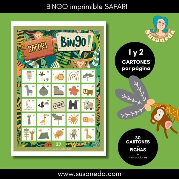 BINGO imprimible SAFARI
