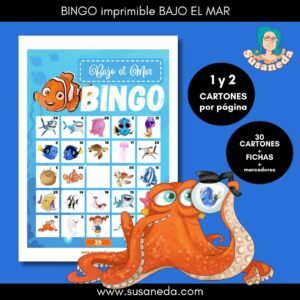 BINGO imprimible BAJO EL MAR