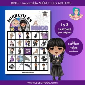 Miércoles Addams Bingo Imprimible