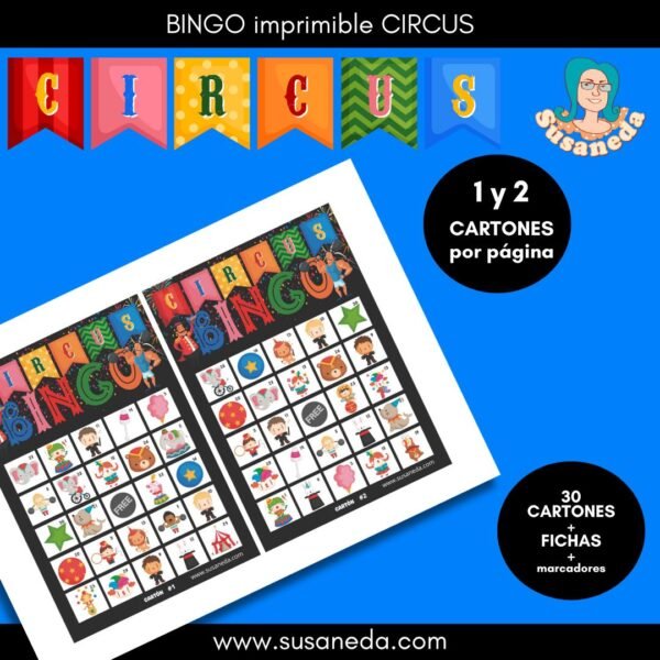 BINGO imprimible CIRCUS - Imagen 4
