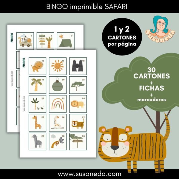 Bingo Imprimible Safari by Susaneda