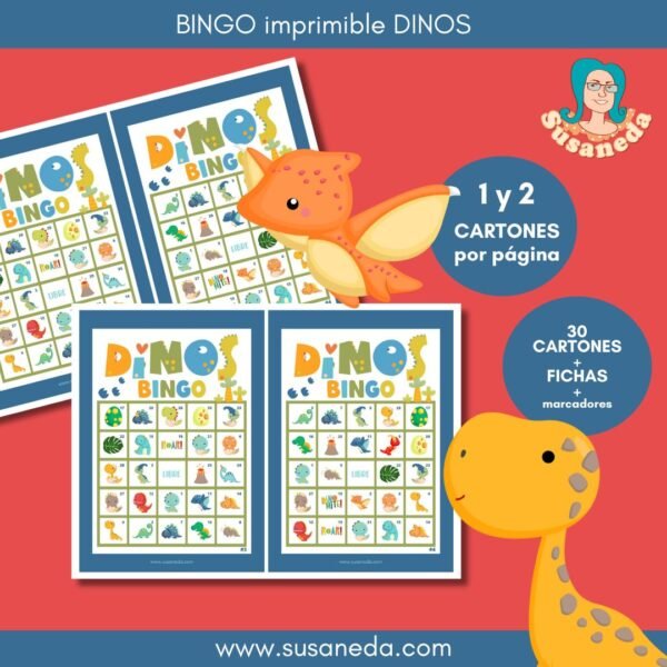 BINGO imprimible DINOS - Imagen 2