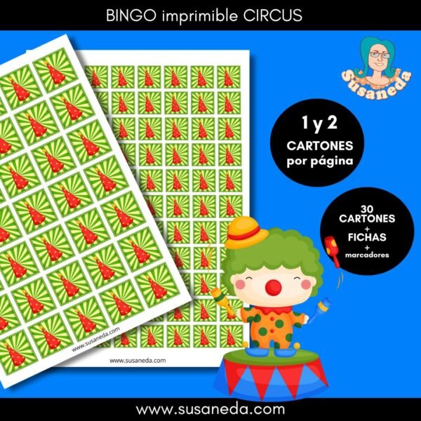 BINGO imprimible CIRCUS - Imagen 3