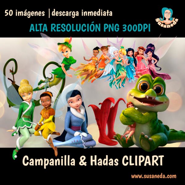 Campanilla y hadas clipart - Imagen 5