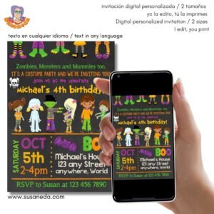 Invitación Halloween Zombies