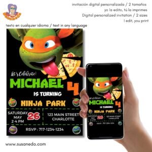 Tortugas Ninja Invitación digital 2