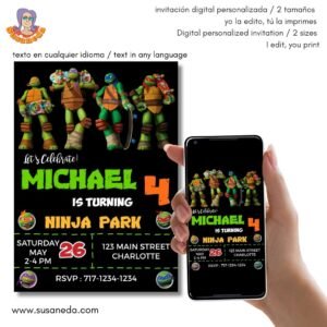 Tortugas Ninja Invitación digital 3