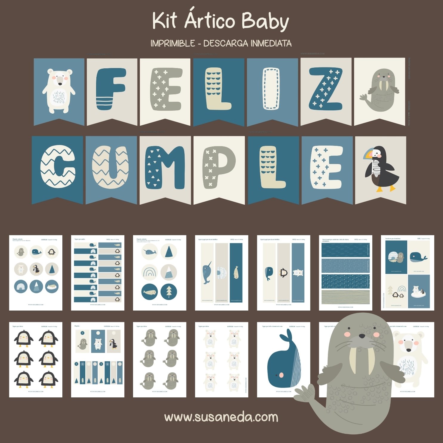 Kit Imprimible Baby Ártico